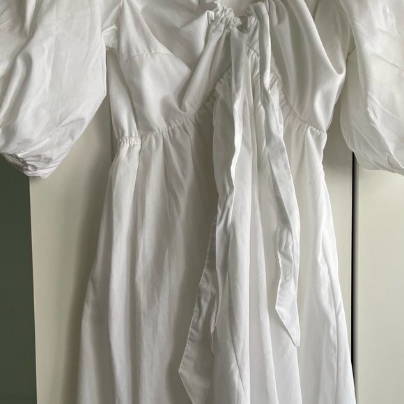 Abercrombie White Mini Puff Sleeve Summer Dress - Picture 4 of 12